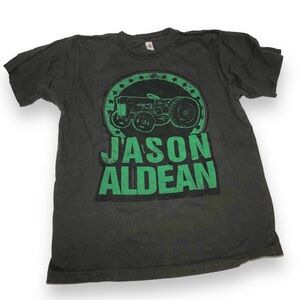 Jason Aldean Big Green Tractor Tee Shirt - Men’s Medium - dark Grey / Green